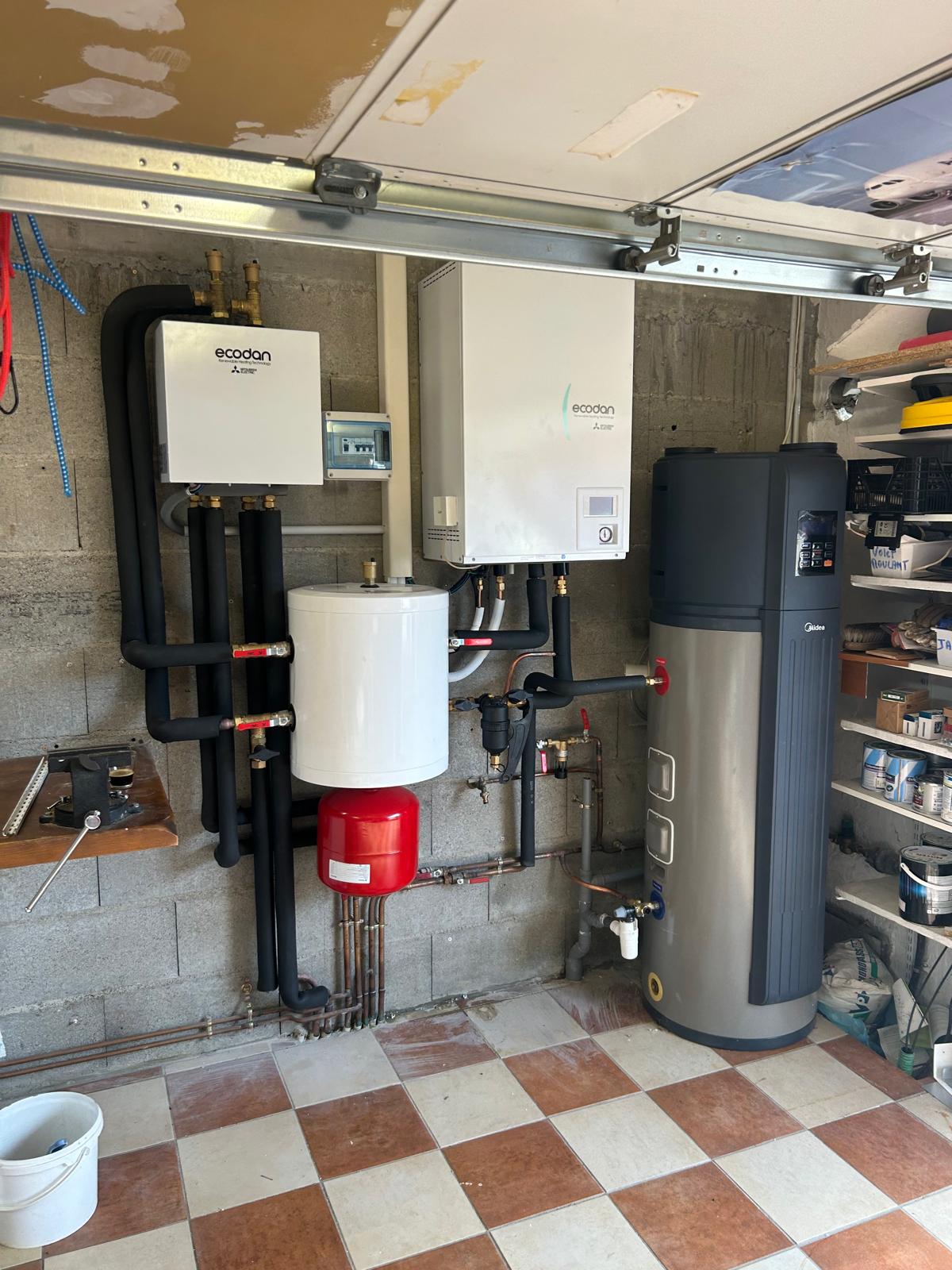 Pompe à chaleur Ecodan Mitsubishi installée par Futura Énergie Habitat en Auvergne-Rhône-Alpes
